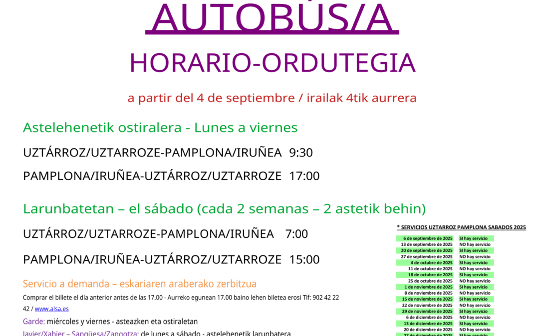 Horario del autobús